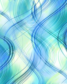 an abstract blue and green background with wavy lines