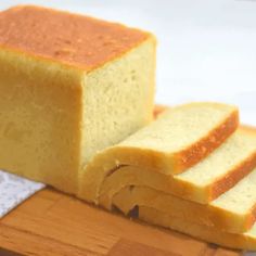 slices of white bread on a cutting board