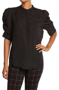 Free shipping on orders over $89. Shop LAUNDRY BY SHELLI SEGAL Shirred Sleeve Blouse at Nordstromrack.com. Slip into style with this cute blouse, styled with shirred sleeves. Office Blouse With Button Closure And Stretch Fit, Stretch Blouse With Button Closure For Office, Chic Shirt With Gathered Sleeves For Work, Chic Blouse With Rolled Sleeves For Daywear, Fall Puff Sleeve Button-up Top, Chic Workwear Shirt With Gathered Sleeves, Fall Button-up Puff Sleeve Top With Button Closure, Formal Tops With Puff Sleeves And Cuffed Details, Daywear Tops With Pleated Sleeves And Button-up Shape