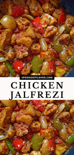 Image showing vibrant looking chicken jalfrezi in a nonstick pot. Chicken Jalfrezi Recipe, Jalfrezi Recipe, Takeout At Home, Indian Takeout, Chicken Jalfrezi, Indian Dinner Recipes, Indian Chicken Recipes, Easy Indian Recipes, Curry Recipes Indian