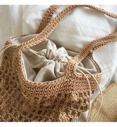 Elena Handbags Crochet Cotton Bucket Shoulder Bag Handbags Crochet, Crochet Hand Bags, Woven Purse, Crochet Purse Pattern Free, Crochet Handbag, Crochet Weaves, Purse Fashion, Crochet Purse Patterns, Basket Design