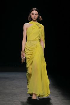 Asymmetric neckline chiffon silk gown - HerTrove Luxury Chiffon Party Dress, Luxury Silk Chiffon Dress For Gala, Luxury Silk Chiffon Evening Maxi Dress, Luxury Evening Summer Chiffon Dress, Luxury Sleeveless Elegant Chiffon Dress, Luxury Feminine Sleeveless Chiffon Dress, Luxury Sleeveless Chiffon Dress For Party, Luxury Fitted Chiffon Dress For Spring, Luxury Fitted Sleeveless Chiffon Dress