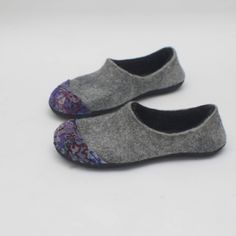 New felted slippers for women or men - unisex slippers. They could be excellent gift for Christmas, birthday or housewarming. - Colors of these felted slippers: grey, black, and many other colors. - The soles are covered with sewed rubber which makes them not slippery. They can be worn outdoor as shoes. - Wool is a perfect material for footwear. It is especially wear-proof and warm. When you put it on, you won't want to take them off. They'll become as a part of your home outfit, as a part of yo Non-slip Slip-on Slippers With Round Toe, Comfortable Slippers With Rubber Sole And Flat Heel, Gray Non-slip Closed Toe Slippers, Comfortable Flat Slippers With Rubber Sole, Comfortable Slip-on Slippers With Soft Sole, Non-slip Closed Toe Slippers, Comfortable Closed Toe Slippers With Rubber Sole, Non-slip Slip-on Slippers, Comfortable Flat Slippers With Leather Sole