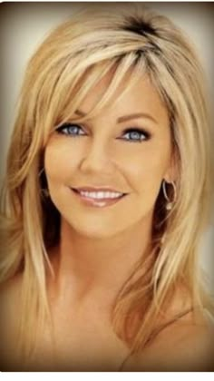 Medium Blonde Hair, Heather Locklear, Trending Haircuts, Long Blonde, Side Part