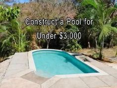 a pool for under $ 3, 000 with the words construct a pool for under $ 3