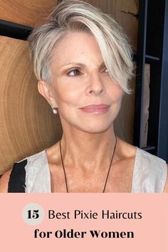 Short Gray Hair, Pixie Haircut Fine Hair, Longer Pixie Haircut, Haircuts For Older Women, Long Pixie, Very Short Hair, Haircut For Older Women