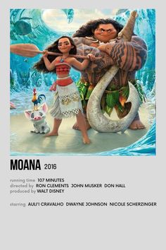 the poster for moan and pooha from disney's animated movie, moan