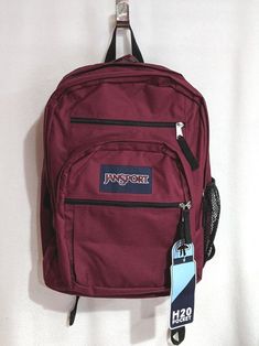 This JanSport Big Student backpack is roomy enough for all your essentials.  NOTE:   Last picture is used only to show the compartments of the backpack.   PRODUCT FEATURES Dedicated 15" padded laptop compartment Side water bottle pocket Two large main compartments Ergonomic S-curve shoulder straps Front utility pocket with organizer Pleated front stash pocket Zippered front stash pocket Fully padded back panel Ergonomic S-curve shoulder straps Web haul handle PRODUCT DETAILS 17.5"H x 13"W x 10"D Red Jansport Backpack, Jansport Backpacks Big Student, Red Laptop, Red Backpack, Cute Backpacks, School Essentials, Student Backpacks, Jansport Backpack, Womens Backpack