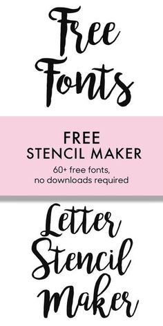 three different font styles with the words free font