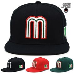 Thank you for shopping - JLGUSA Features Mexico Snapback Hat Flag 3D M Flat Bill Rico Baseball Cap M 3D Front Embroidery  mexico Flag Side Embroidery 100% Polyester | Flat Bill Contrasting button and grommet ventilation Adult size adjustable with plastic snap back GREAT VALUE - WITH FAST SHIPPING All Hats are shipped in a BOX -------- Buying more than one item from JLGUSA? ------------ All you need to do is "add the items to the cart" instead of buying it now.   Select the Color/Style then click Mexico Team, 3d M, Snap Back Hat, Mexico Flag, Black Eagle, Snap Back, Snap Backs, Sport Event, Pharmacy Gifts