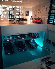 a car showroom filled with lots of cars