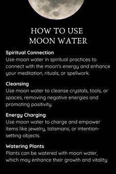 how to use moon water Moon Water Properties, Waning Moon Water, Ways To Use Moon Water, Super Moon Water, New Moon Water Uses, Benefits Of Moon Water, Drinking Moon Water Benefits