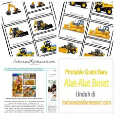 there are pictures of different types of construction equipment in this brochure for children