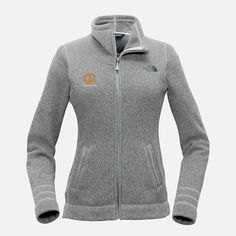 - 100% polyester with brushed fleece interior - Reverse-coil center front zipper - Zippered left chest and front pockets - The North Face® logo on left chest - Sizes S to 2 XL - Also available in [men’s](https://www.vistaprint.com/clothing-bags/jackets/fleeces-knits/the-north-face-r-men-s-fleece-jacket) style Decoration: Embroidery (Up to 12 thread colors. Textured, slightly raised feel. Durable, professional look). Care Instructions: Machine wash in warm water. Turn inside out. Do not use bleac Sports Fleece Jacket With Ykk Zipper, Heather Grey Fleece Outerwear For Streetwear, Sporty Fleece Jacket With Ykk Zipper, North Face Fleece Jacket, Fleece Jackets, Fleece Jacket Womens, Face Logo, North Face Fleece, Thread Colors