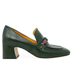 Smart, sleek, and sophisticated — the perfect addition to your wardrobe! Step up your style game with these Green Leather Mid Heel Jeweled Loafers. SHOP NOW! Free Shipping on orders above $300 #ClassicStyle #ootd #shoes #fashion #style #heels #leather #ootd #leatherboots #bootseason #womenboots #shopping #footwear #blackboots #shoesaddict #model #loafers #boot #fashionstyle Comfortable Loafers, Pink Flats, Joah Brown, Classic Wardrobe Staples, Four Horsemen, The Madison, Classic Wardrobe, Heeled Loafers, Mid Heel