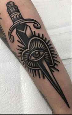 Traditional Dagger Tattoo, Mandala Hand Tattoos, Around Arm Tattoo, Shin Tattoo, Traditional Tattoo Inspiration, Occult Tattoo, Ankle Tattoos For Women, Sick Tattoo, Traditional Tattoo Sleeve