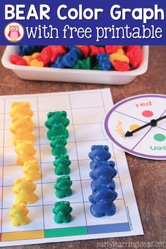 bear color graph with free printable game for toddlers to play on the table