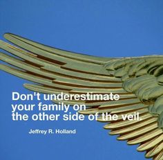 an image of a golden bird with the quote don't underestimate your family on the other side of the veil