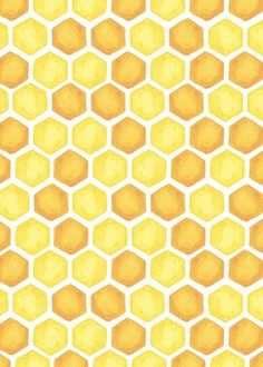 an orange and yellow background with hexagonals in the shape of honeycombs