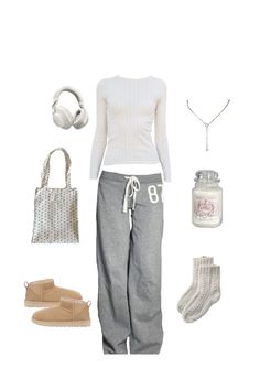 #ootd #outfits #outfitoftheday #aesthetic #coquette #fashion #style #coquettefashion Coquette Lounge Outfit, Cute Winter Outfits Coquette, Victoria Secret Aesthetic Outfits, Cozy Coquette Outfits, Coquette Sweatpants Outfit, Lazy Coquette Outfits, Modest Cute Fits, Comfy Fits Aesthetic, Coquette Workout Outfit