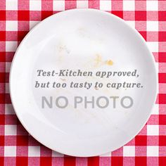 a white plate on a red and white checkered table cloth with the words tea - kitchen approved, but to try to capture, no photo