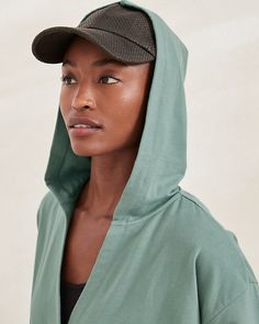 Extra comfort for staying put, extra style for going out. Our hooded surplice sweatshirt is fantastically soft in brushed-back, quick-dry French terry and has a rib-knit waistband to wear pulled down, straight on, or with blouson drape.  Exclusive. Fixed hood. Rib-knit detail at the cuffs and hem. Gathers at waist. Solid Sweats With Adjustable Hood For Loungewear, Comfortable Sweatshirt With Adjustable Hood For Loungewear, Fall Athleisure Hoodie For Loungewear, Casual Everyday Activewear Hoodie, Sporty Everyday Hoodie Activewear, Everyday Hooded Athleisure Activewear, Hooded Athleisure Activewear For Everyday, Casual Activewear With Adjustable Hood And Relaxed Fit, Casual Relaxed Fit Activewear With Adjustable Hood