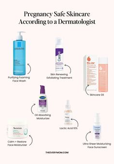 Need help figuring out what skincare is pregnancy-safe and and OK to use while nursing? We've got the details and our favorite products here. Skincare While Pregnant, Pregnant Skin Care, Pregnancy Skincare Routine, Pregnancy Safe Skin Care, Pregnancy Acne, Bio Oil Skin, Pregnancy Products, Care During Pregnancy, Healthy Pregnancy Tips