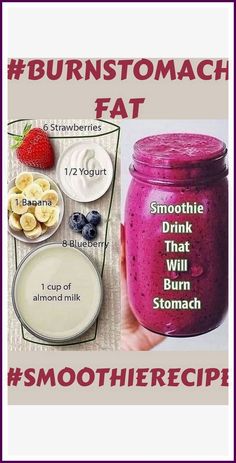 Strawberries Smoothie Drink That Will Burn Stomach | Smoothie Recipes | Fat Loss Tips Nutribullet Recipes, Diet Smoothie Recipes, Yogurt Smoothies, Belly Fat Diet, Natural Drinks, Diet Challenge, Steamed Vegetables, Meal Replacement Smoothies