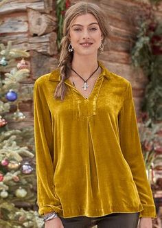 Women's Clothing - Women's Apparel | Robert Redford's Sundance Catalog Velvet Dress Designs, Trendy Dress Outfits, Sundance Catalog, Velvet Blouses, Fashionista Clothes, Velvet Top, Designer Dresses Indian, Simple Trendy Outfits, Kurta Designs