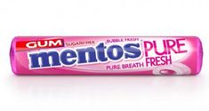 mentos pure fresh toothpaste tube with sugar free bubble freshness on white background