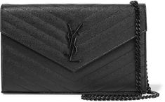 Saint Laurent Monogram Envelope Chain Wallet Black Ysl Chain, Miniature Purse, Saint Laurent Purse, Saint Laurent Shirt, Quilted Purse, Saint Laurent Handbags, Bag Obsession, Strap Purse, Black Leather Satchel