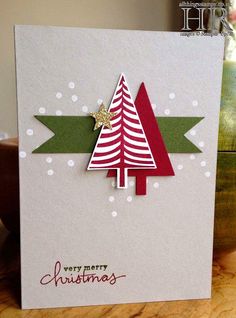 a card with a christmas tree on it