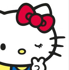 an image of a hello kitty with big bow on it's head and chest