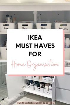 an open refrigerator with the words ikea must haves for home organization on it