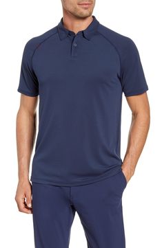 Roomy raglan shoulders further the sporty, easy-to-wear comfort of a stretch-knit polo cut from sweat-wicking fabric that keeps you dry and prevents odors. Style Name:Rhone Delta Raglan Piqué Polo. Style Number: 5813604. Polo Fashion, Supima Cotton, Wool Suit, Slim Fit Pants, Trucker Jacket, Men Looks, Raglan Sleeve, Mens Clothing Styles, Moisture Wicking