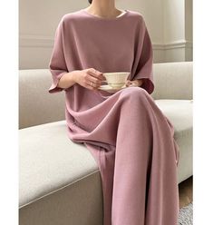 Oversized maxi sweater dress for women ▶ Color ◀ Pink Beige Black ▶ Size ◀ One size(Free) ▶ Fabric ◀ Rayon / Nylon ▶Size Spec(As flat measured not as Circular.)◀ Total Length : 119cm Chest : 75cm(Around 150cm as circular) -------------------------------------------- ▶ SHIPPING Information ◀ Delivery usually takes 10~15 business days. (Korea Post EMS) Even it is express shipping, recently it is not easy to get air space flexibly. Please, kindly wait a bit and be patient for us. *Delivery cost dif Casual Midi Sweater Dress For Loungewear, Oversized Solid Color Dresses For Winter, Oversized Long Sleeve Maxi Dress For Loungewear, Oversized Chic Maxi Dress For Loungewear, Oversized Solid Color Maxi Dress For Fall, Cozy Midi Length Sweater Dress, Solid Long Dress For Loungewear, Casual Pink Midi Sweater Dress, Long Pink Dress For Winter