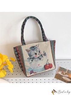 Bird in Bag - Casual Tote Bag for Cats Cute Cat Design Shoulder Bag, Cute Cat Design Rectangular Shoulder Bag, Cute Shoulder Bag With Cat Design, Cute Cat Design Satchel Bag, Cute Animal Design Rectangular Bag, Cute Rectangular Shoulder Bag With Animal Design, Cute Cat Design Shoulder Bag For Daily Use, Casual Cat Design Shoulder Bag As A Gift, Casual Cat Design Shoulder Bag Gift