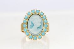 Oval Light Blue Jewelry For Gift, Light Blue Oval Jewelry For Gift, Blue Cameo Jewelry For Wedding, Blue Cameo Jewelry For Formal Occasions, Blue Cameo Jewelry Gift, Handmade Turquoise Ring For Wedding, Handmade Blue Turquoise Wedding Ring, Formal Blue Cameo Jewelry, Blue Cabochon Ring For Wedding