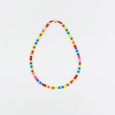 [NECKLACE LENGTH]: 16” / 40cm Non-Adjustable Multicolor Beaded Necklace With Adjustable Length, Multicolor Adjustable Beaded Necklace Gift, Multicolor Beaded Necklace With Adjustable Length As Gift, Multicolor Adjustable Necklace For Beach, Adjustable Letter Beads Necklace, Multicolor Charm Necklaces With Round Beads, Trendy Adjustable Letter Beads Necklace, Adjustable Multicolor Choker Necklace, Multicolor Adjustable Choker Necklace