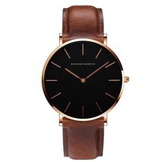 Albert Nero Classic Men Watch With Leather Strap Hannah Martin Golden Dial with Brown Leather Hannah Martin, Simple Watches, Water Resistant Watch, Mens Watches Leather, Minimalist Watch, Wristwatch Fashion, Waterproof Watch, Casual Watches, Classic Watches