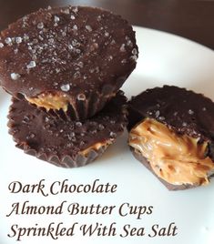 two chocolate peanut butter cups on a white plate