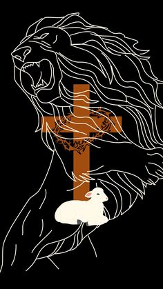 an image of jesus holding a lamb in front of a cross with the word jesus on it