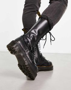 Shoes by Dr Martens Next stop: checkout Pull tab for easy entry Lace-up fastening Signature Dr Martens branding Round toe Chunky sole Molded tread Doc Martens Aesthetic, Dr Martens Boots, Next Stop, Doc Martens, Pull Tab, Dr. Martens, Quad, Leather Boots, Black Fashion