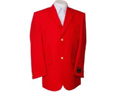 2 button red blazer Brand new with all labels attached 100% polyester Red Single Button Formal Blazer, Red Semi-formal Outerwear With Button Closure, Red Winter Office Suits, Tailored Red Outerwear With Single Button, Red Business Outerwear With Button Closure, Tailored Red Single Button Outerwear, Red Single Breasted Outerwear With Suit Collar, Red Tailored Single-button Outerwear, Red Single-breasted Outerwear With Suit Collar