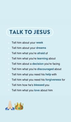 a poster with the words talk to jesus on it