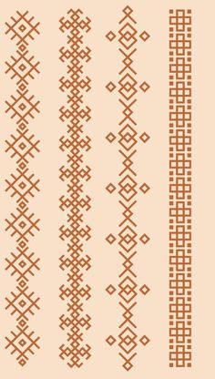 an image of different types of patterns on a beige background, including lines and squares