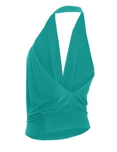 Spring Club Halter Top With Built-in Bra, Chic Triangle Halter Top For Evening, Chic Evening Halter Top With Triangle Shape, Chic Stretch Low-cut Halter Top, Chic Low-cut Halter Top For Party, Chic Low-cut Halter Top For Spring, Sleek Fitted Halter Top For Summer, Sleek Fitted Summer Halter Top, Elegant Halter Top For Club In Spring