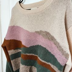 Never Worn Universal Thread Landscape Sweater Size Small Thick, Over Sized Sweater Beautiful Landscape Detail Never Worn Landscape Sweater, Over Sized, S Crew, Universal Thread, Colorful Sweaters, Sweater Sizes, Scoop Neck, Sweaters For Women, Cute Outfits