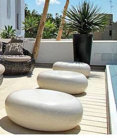 outdoor furniture on the roof of a house