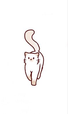 a drawing of a cat with a long tail